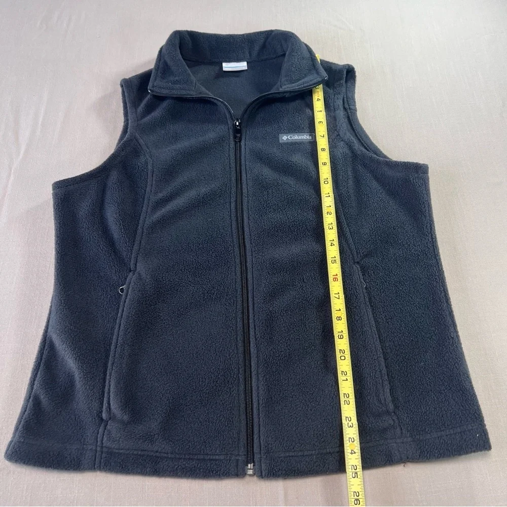 Columbia Benton Springs Women’s Large Fleece Vest Black Zip Front